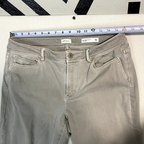 J. Jill Authentic Women's Fit Slim Ankle Jeans Beige Denim - Size 12 - Picture 7 of 8